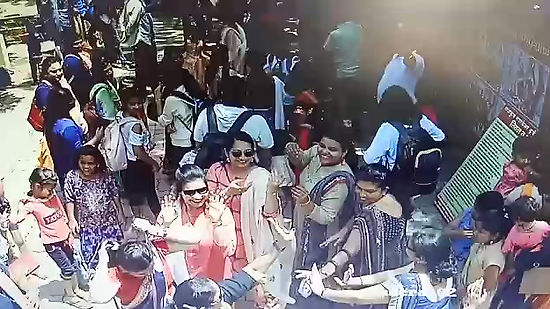Guests dancing on traditional Indian music